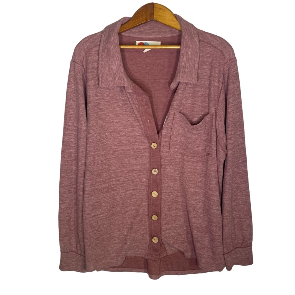 Free People Pink Button Down Shirt